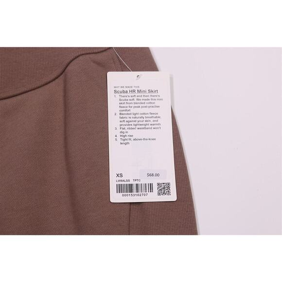 Lululemon Womens Scuba Mini Skirt Medium Taupe Taupetastic High Rise NWT - Picture 7 of 9